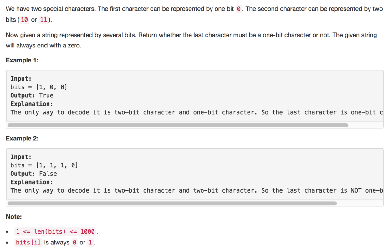 1-bit and 2-bit Characters