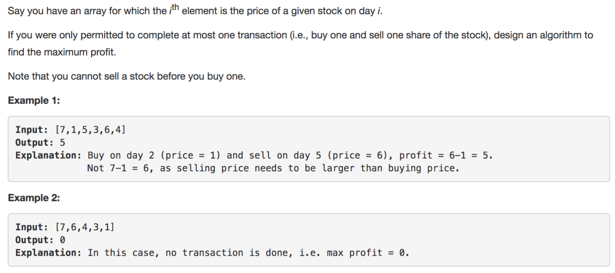 Best Time to Buy and Sell Stock