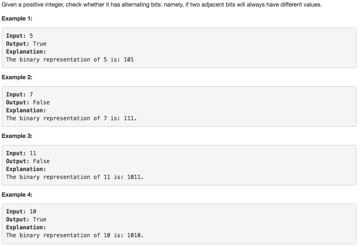 Binary Number with Alternating Bits