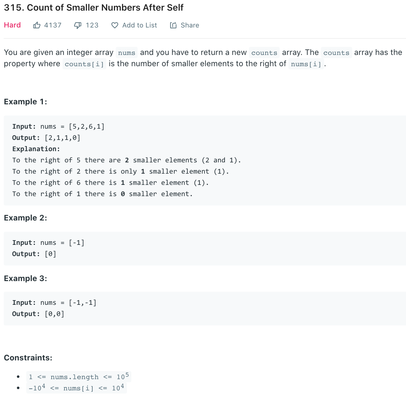 leetcode-315-count-of-smaller-numbers-after-self-snailtyan