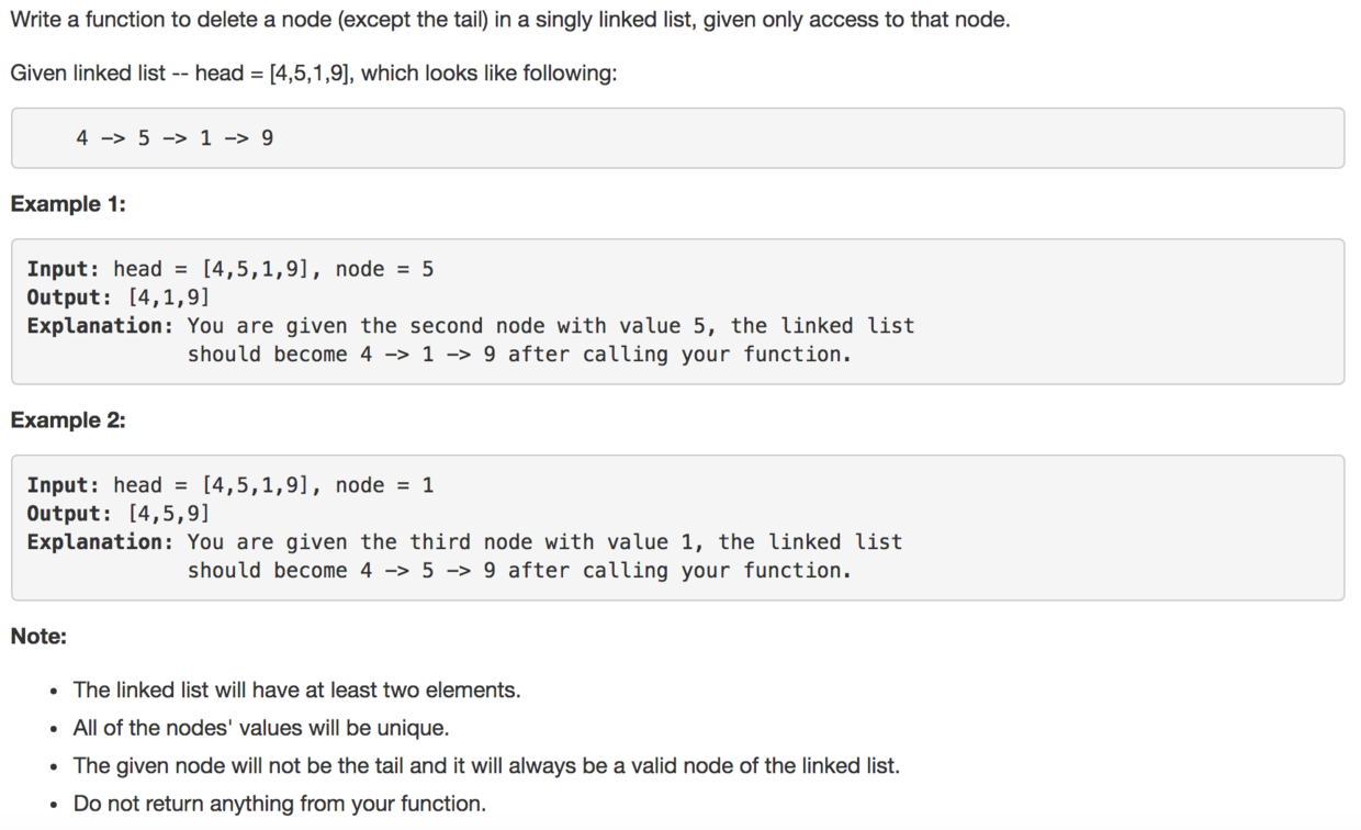 Delete Node in a Linked List