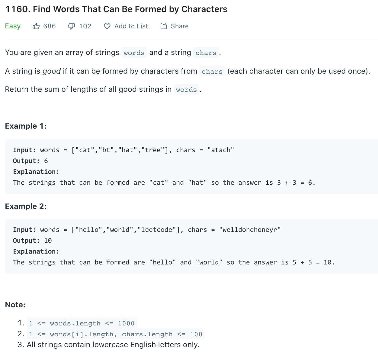 Find Words That Can Be Formed by Characters