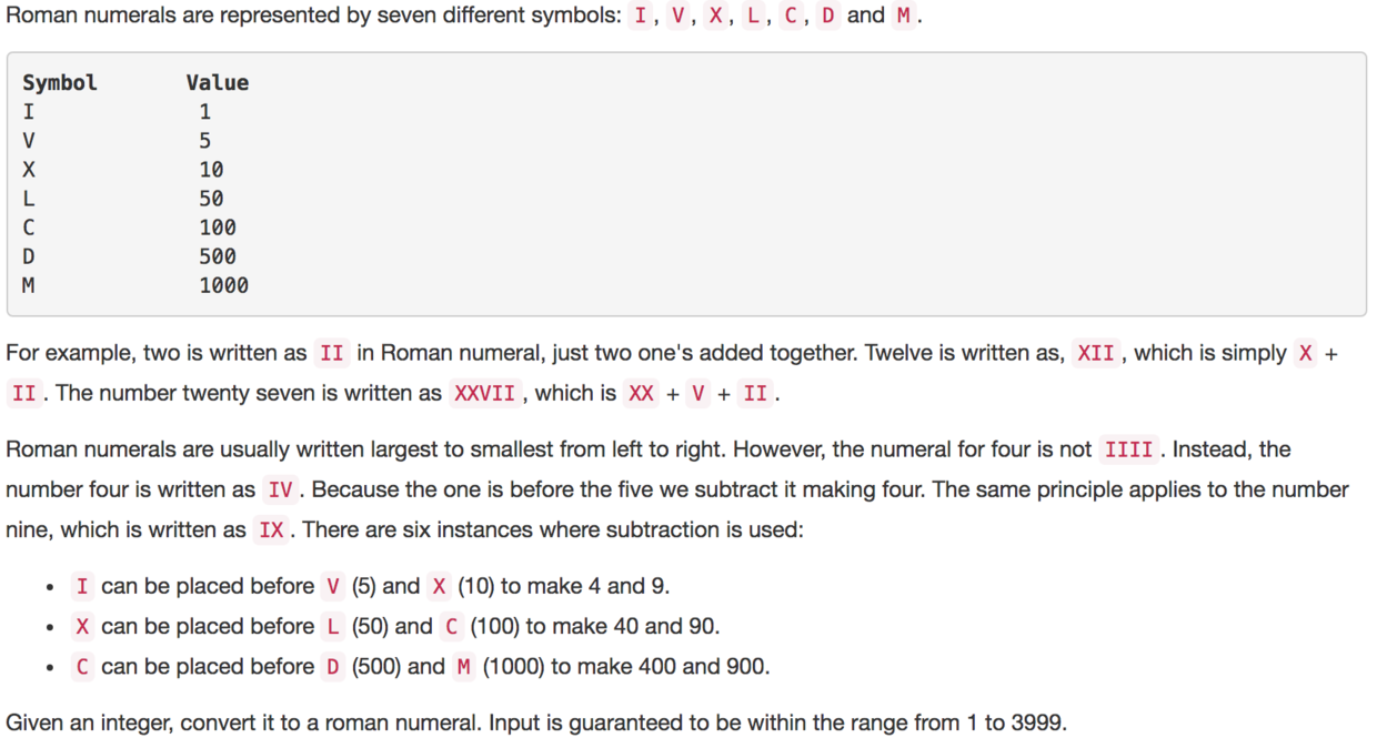 Integer to Roman