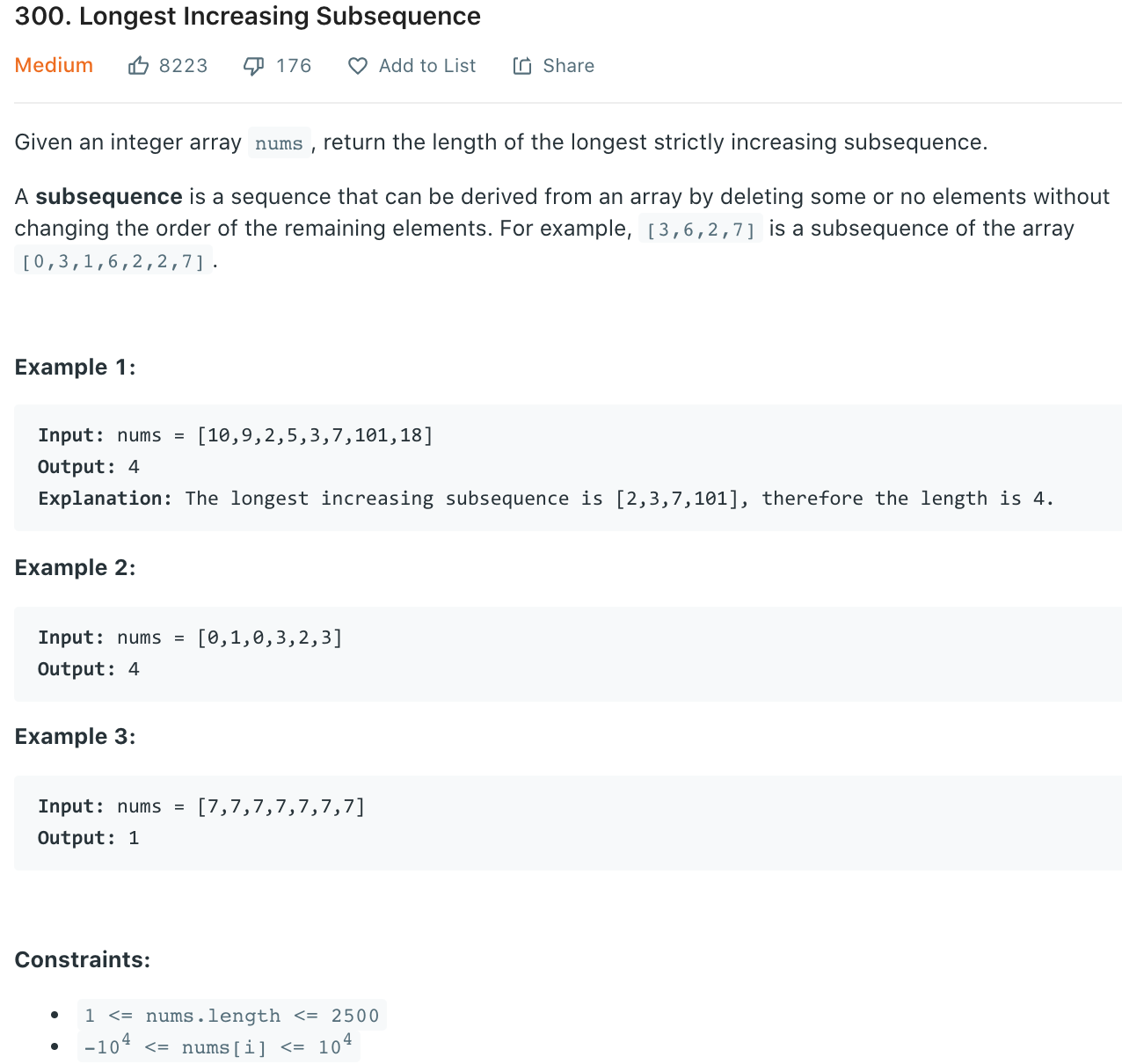 Longest Increasing Subsequence