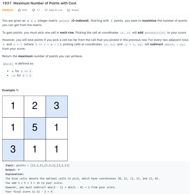 Maximum Number of Points with Cost