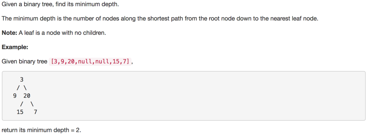 Minimum Depth of Binary Tree