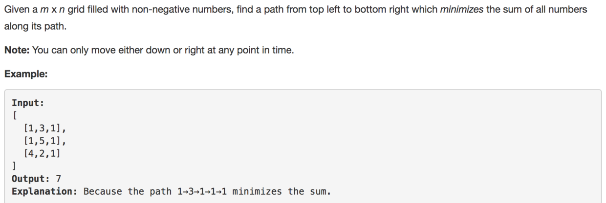 Minimum Path Sum