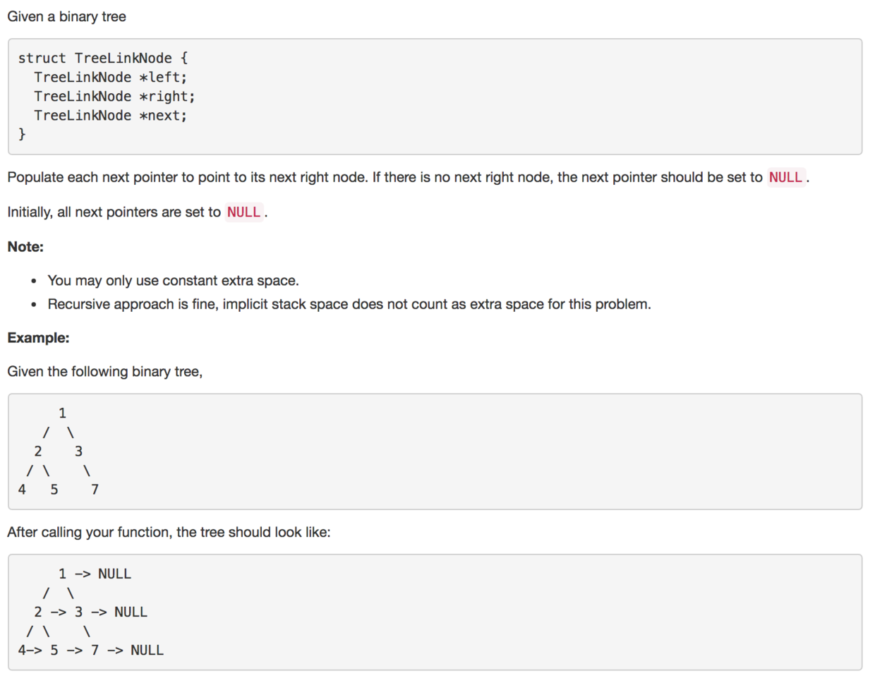 Populating Next Right Pointers in Each Node II