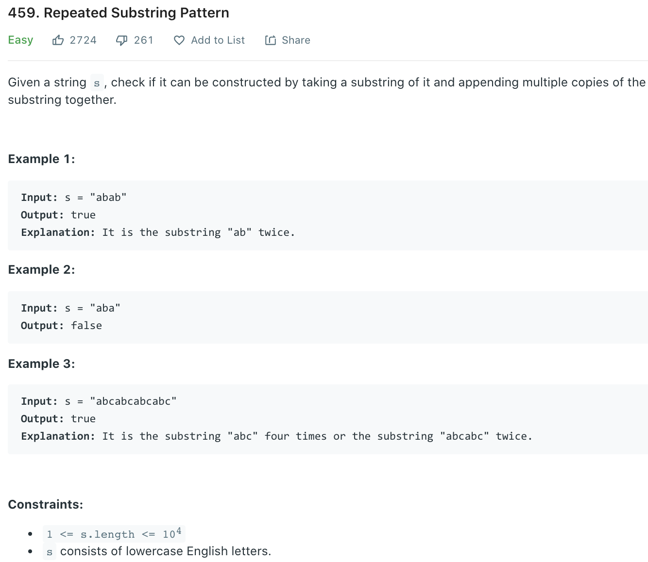 Repeated Substring Pattern