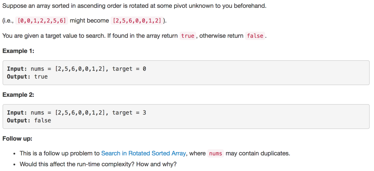 Search in Rotated Sorted Array II