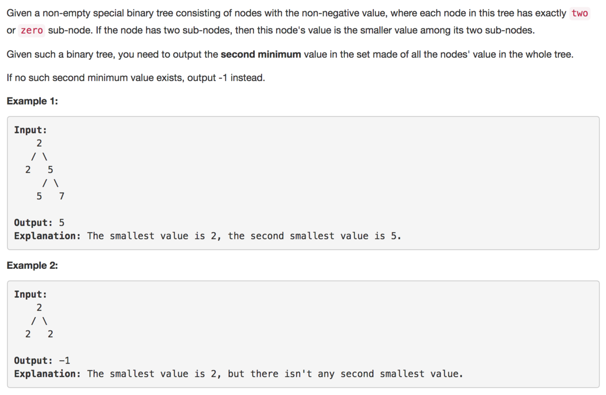 Second Minimum Node In a Binary Tree